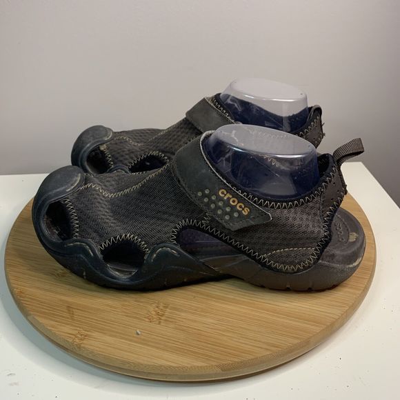 Crocs Swiftwater Brown Casual Mesh Comfort Fisherman Sandals 15041 Mens Size 8 - Picture 1 of 8